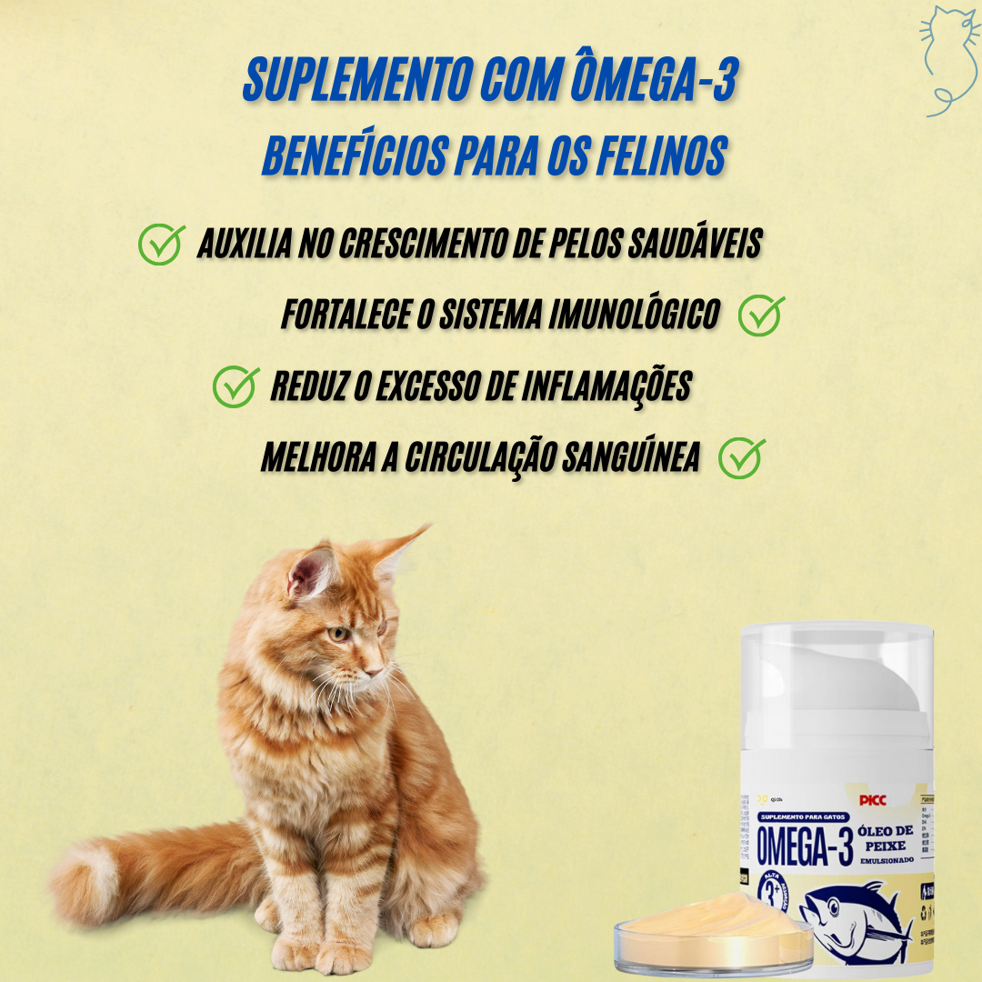 Suplemento em Creme para Gatos com Ômega-3