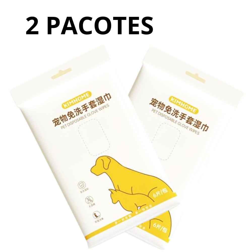 Luva Umedecida Antibacteriana para Pets