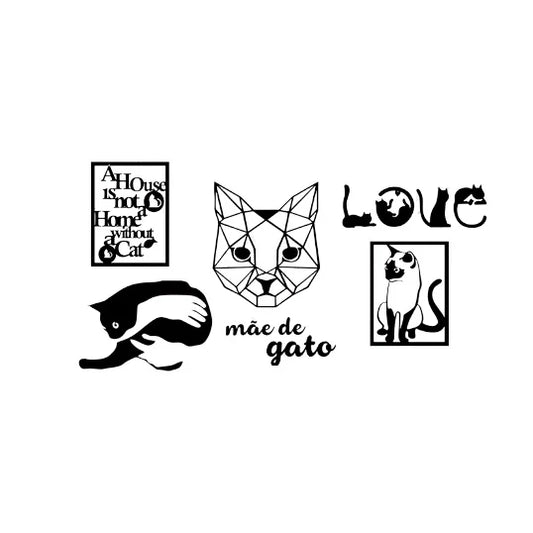 Kit Quadros Vazados Love Cat