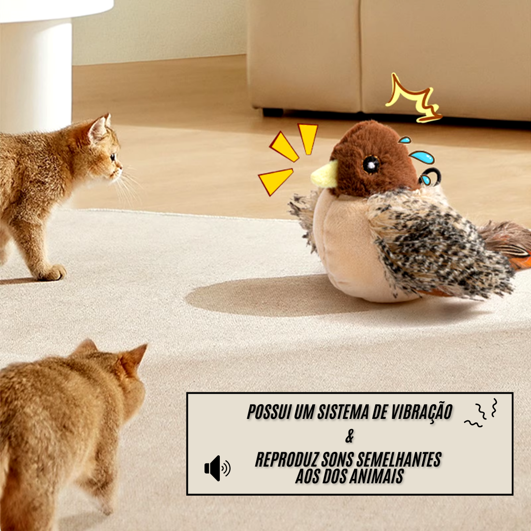 Brinquedo Passarinho Interativo de Pelúcia para Gatos