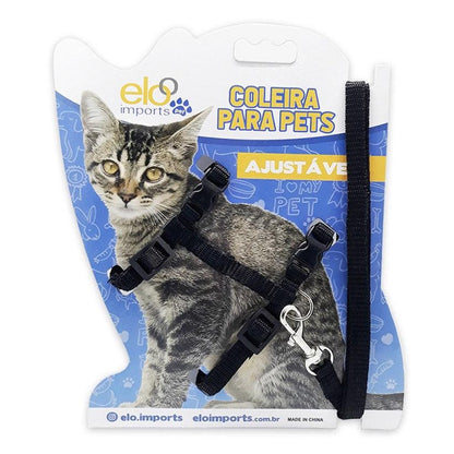 Coleira com Guia para Gatos