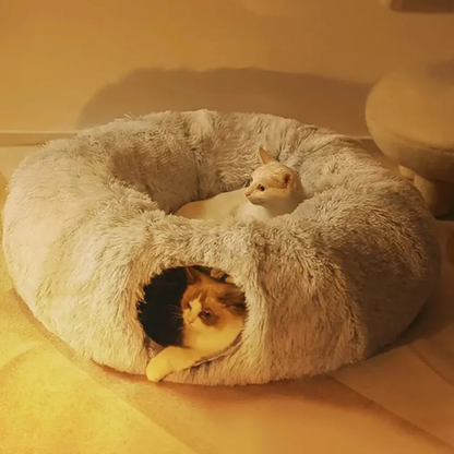 Cama Toquinha com Túnel para Gatos